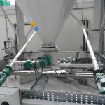 Silo Austrags- und Dosiergerät DDS 400 für Kreide; Calciumcarbonat mit Doppeldosierer und 2 geneigten Förderschnecken