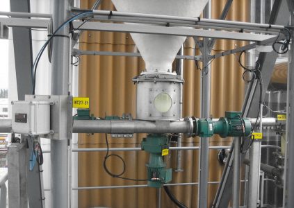 Silo Austrags- und Dosiergerät ZCD 400 mit 2 Dosierschnecken, produktberührende Teile aus Edelstahl